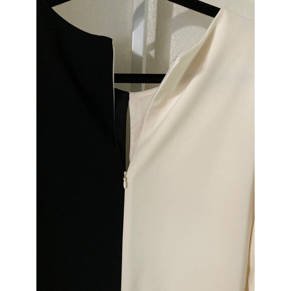 ANNE KLEIN WOMENS COLORBLOCKED 34-SLEEV WHITE DOVEANNE BLACK SZ 14 NWT - Picture 8 of 8